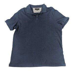 Banana Republic Navy Blue 1/4 Button Short Sleeve Dress Polo Men's Size XL